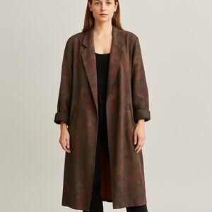 Vintage 80s Southwestern Aztec Tribal Full Length Coat